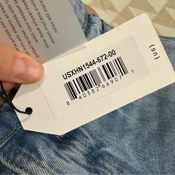 Universal standard medium wash high rise straight leg jeans - Picture 3 of 3